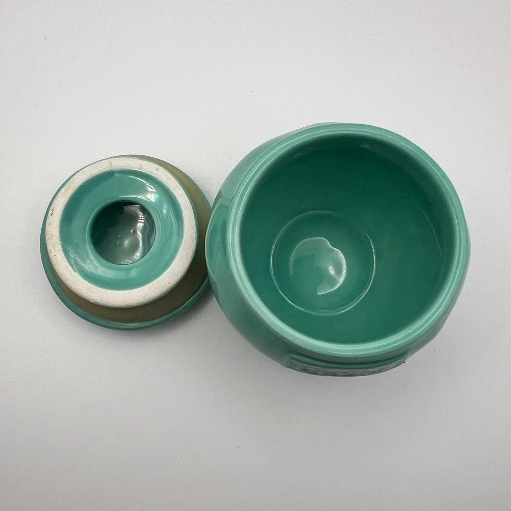 Anthropologie Spice Jar L'EPICE 4 Teal Ceramic French Canister Small Excellent